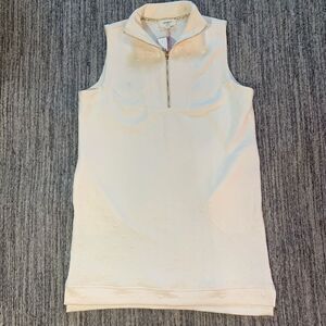 Umgee Small Quarter Zip Sleeveless Mini Dress Yellow Embroidered‎ Hearts NWT